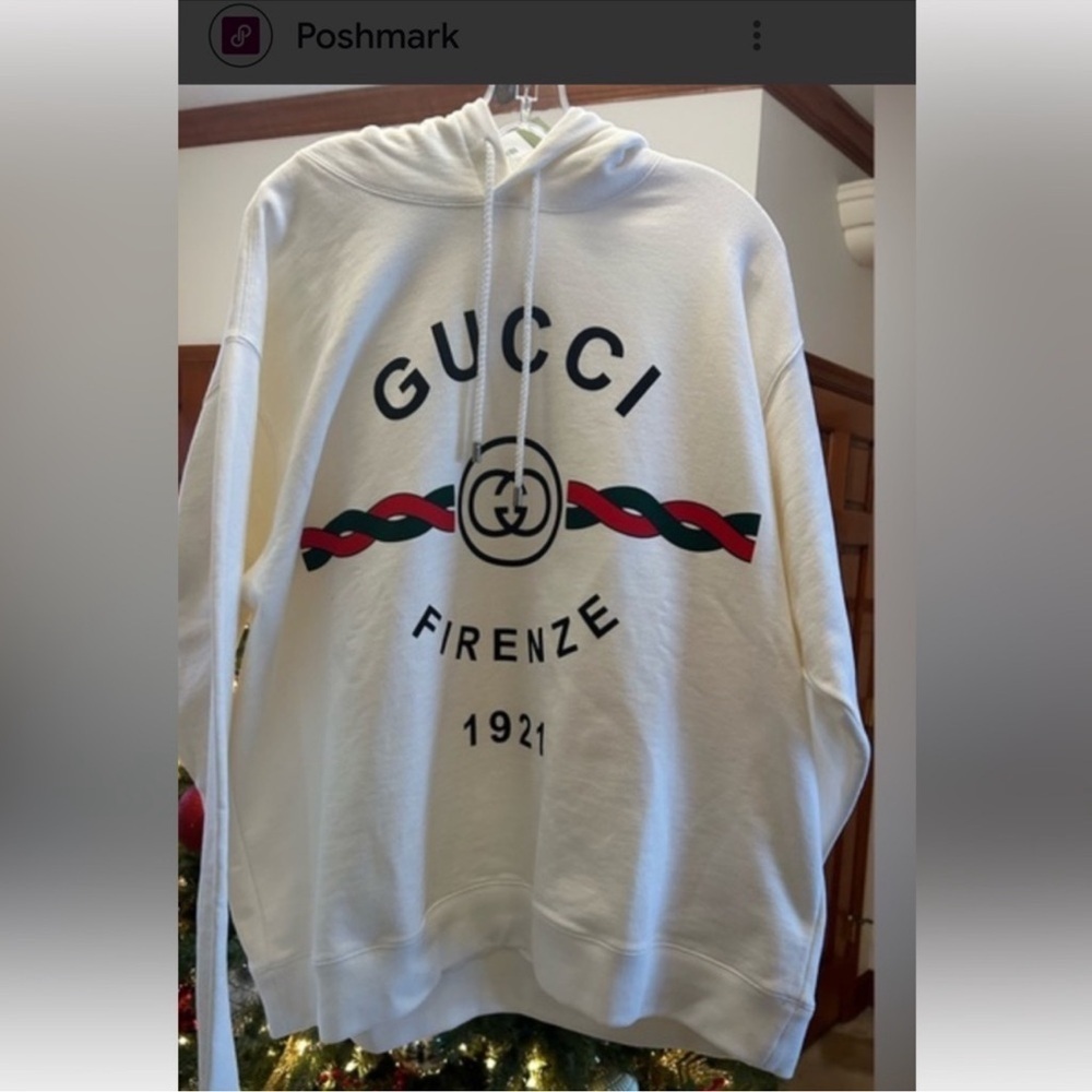 Men’s Gucci FIRENZE 1921 cotton hoodie interlocking G/web strike size XXXL